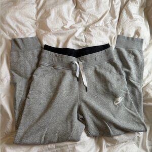 Nike Gray Logo Womens double waistband Jogger Sweatpants